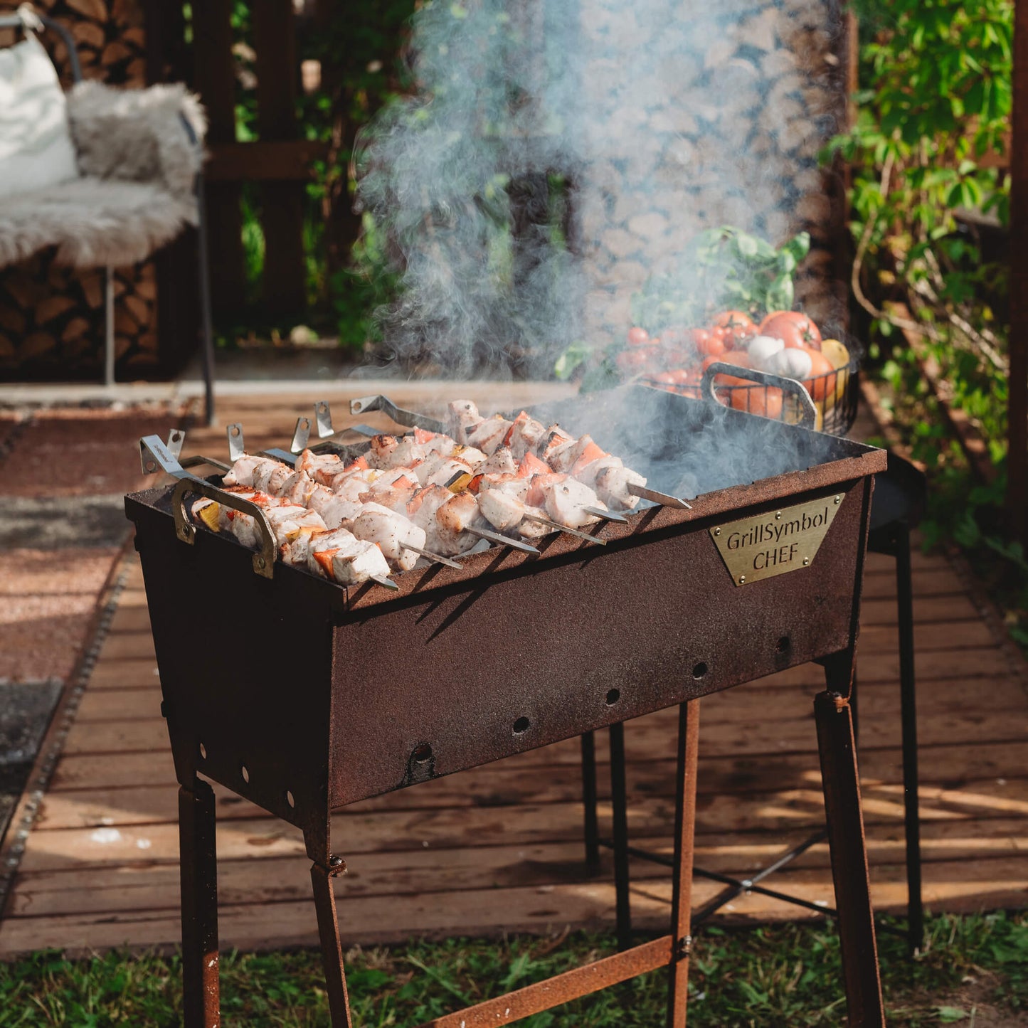 GrillSymbol kolgrill Naked Chef XS med corten ben