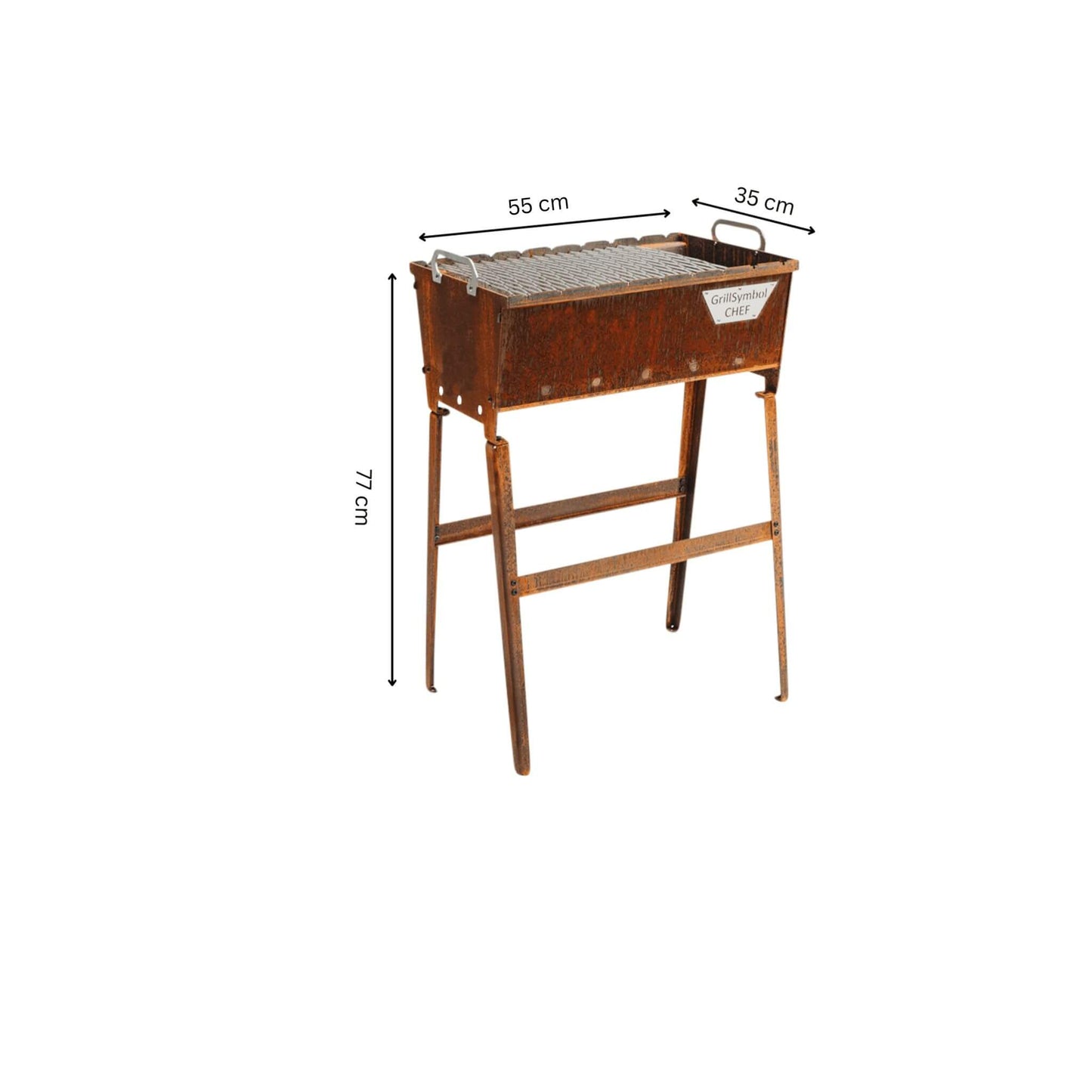 GrillSymbol kolgrill Naked Chef XS med corten ben